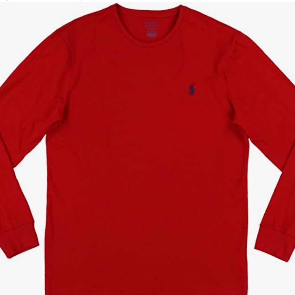Polo Ralph Lauren Mens Long Sleeve Crew Neck Custom Slim Fit T-Shirt